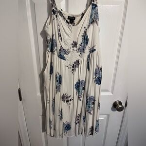 Torrid White and Blue Floral Women's Dress